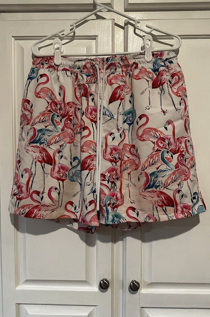 Crown And Ivy Swim Trunks Pink Flamingo Men’s Size XL Shorts